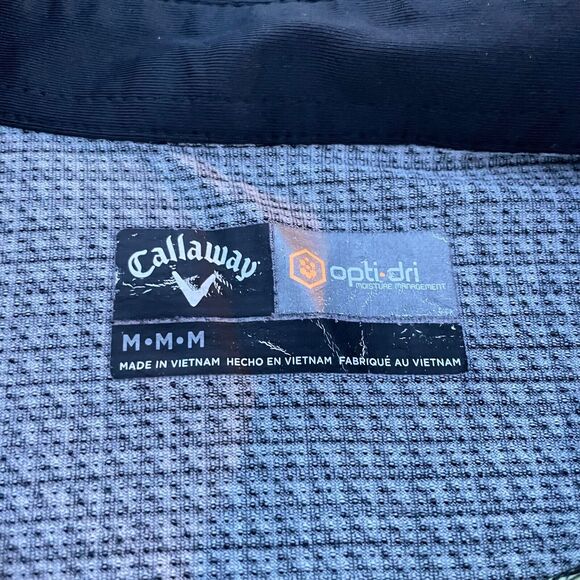 Callaway Opti Dri Polo Black and Gray Men's Polo Shirt Sz. M - Picture 4 of 6